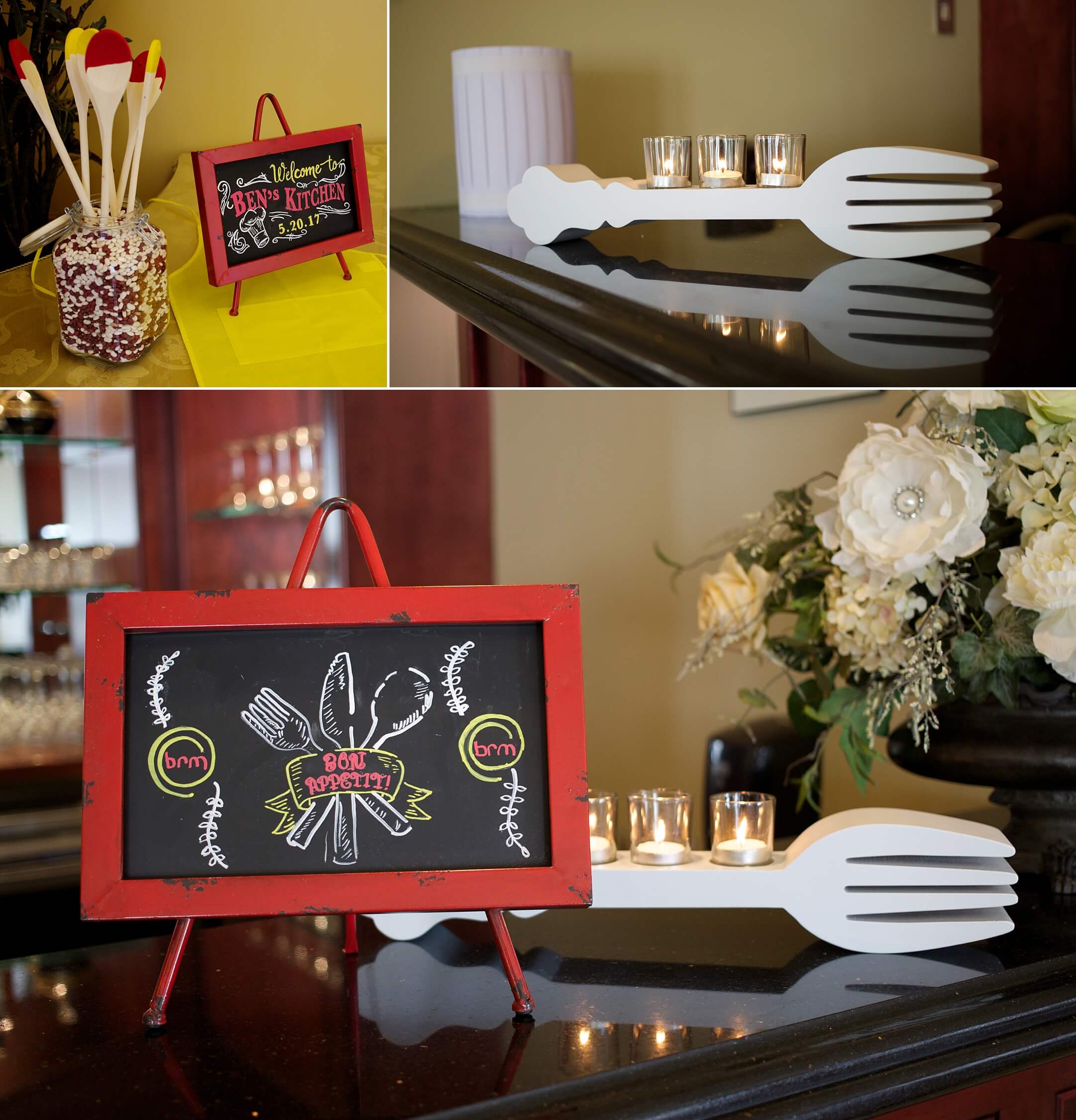 CT Bar Mitzvah Planner and Event Decor Riverview Simsbury Master Chef Junior cooking theme chalk signs